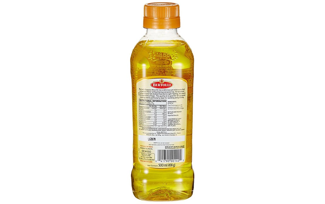 Bertolli Classico Olive Oil Mild Taste   Bottle  500 millilitre